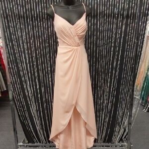 Chiffon Blush Pink High Low Dress